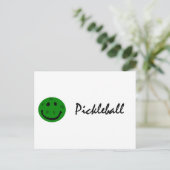 Funny Pickleball Green Face Briefkaart (Staand voorkant)
