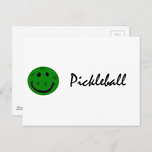 Funny Pickleball Green Face Briefkaart (Voorkant / Achterkant)