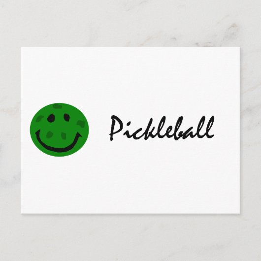 Funny Pickleball Green Face Briefkaart (Voorkant)