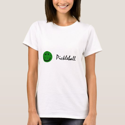 Funny Pickleball Green Face T-shirt (Voorkant)