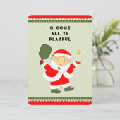 Funny Pickleball Holiday Kaarten voor Kerstmis (Staand voorkant)