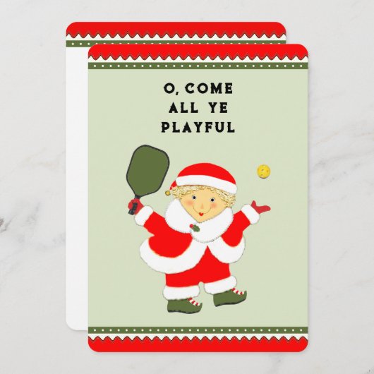 Funny Pickleball Holiday Kaarten voor Kerstmis (Voorkant / Achterkant)