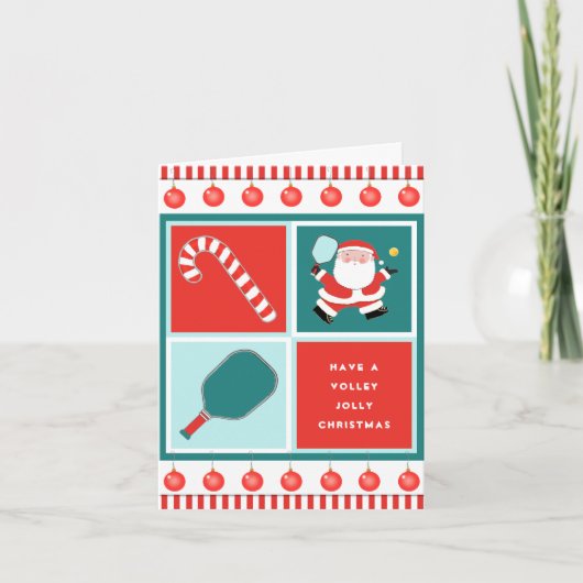 Funny Pickleball Holiday Kaarten voor Kerstmis (Voorkant)