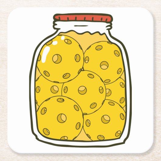 Funny Pickleball Jar Kartonnen Onderzetters (Voorkant)