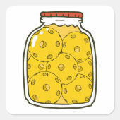 Funny Pickleball Jar Vierkante Sticker (Voorkant)