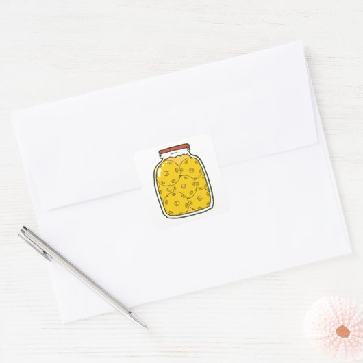 Funny Pickleball Jar Vierkante Sticker (Envelop)