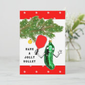 Funny Pickleball-Kaart voor kerstmis Feestdagenkaart (Staand voorkant)