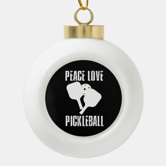 Funny Pickleball Keramische Bal Ornament (Voorkant)