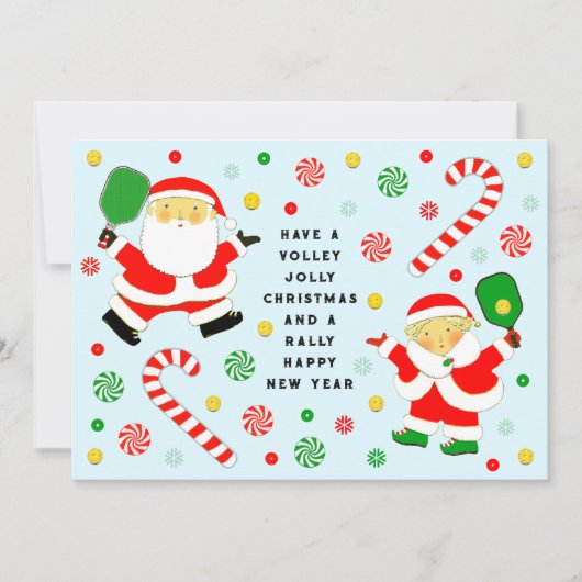 Funny Pickleball-kerstkaarten Feestdagenkaart (Voorkant)