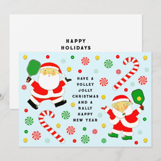 Funny Pickleball-kerstkaarten Feestdagenkaart (Voorkant / Achterkant)