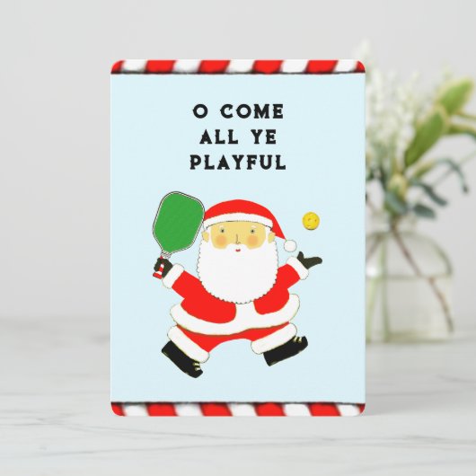 Funny Pickleball Kerstmis Feestdagenkaart (Staand voorkant)