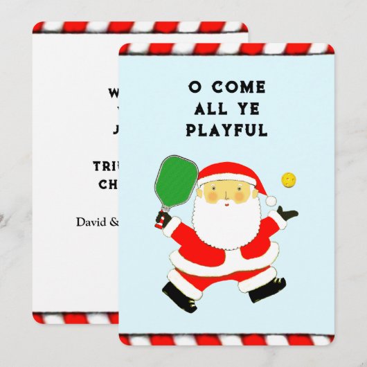 Funny Pickleball Kerstmis Feestdagenkaart (Voorkant / Achterkant)