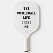 Funny Pickleball Life Quote Black & White Type Paddle (Achterkant)