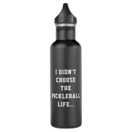 Funny Pickleball Life Quote Black & White Type Waterfles