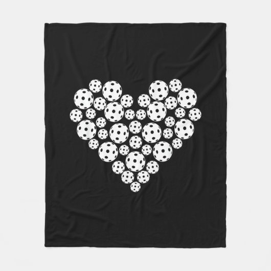 Funny Pickleball Love Heart Shape Valentine Fleece Deken (Voorkant)