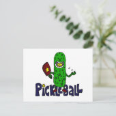 Funny Pickleball Monster Cartoon Briefkaart (Staand voorkant)