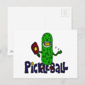 Funny Pickleball Monster Cartoon Briefkaart (Voorkant / Achterkant)