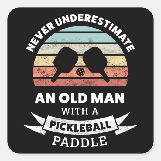 Funny Pickleball Paddle Gift voor opa Vierkante Sticker (Voorkant)