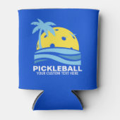 Funny Pickleball Palm Tree Sun aangepaste tekst Blikjeskoeler (Voorkant)