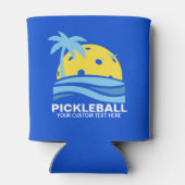 Funny Pickleball Palm Tree Sun aangepaste tekst Blikjeskoeler (Achterkant)