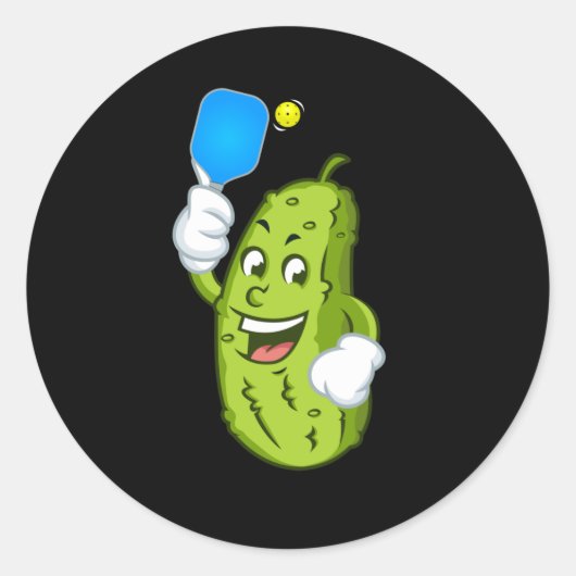 Funny Pickleball Pickel Humor Cucumber Ronde Sticker (Voorkant)