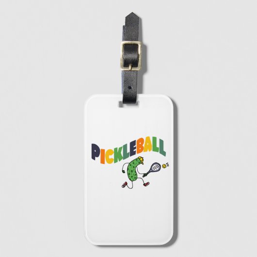 Funny Pickleball Pickle die Pickleball speelt Bagagelabel (Voorkant (verticaal))