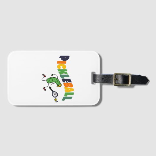 Funny Pickleball Pickle die Pickleball speelt Bagagelabel (Voorkant (horizontaal))