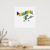 Funny Pickleball Pickle die Pickleball speelt Poster (Keuken)