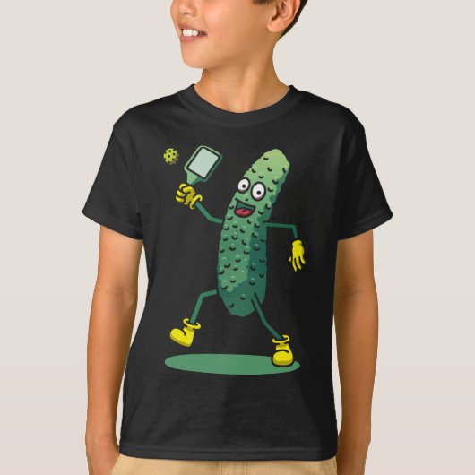 Funny Pickleball Player Coach Cucumber Prickeld vo T-shirt (Voorkant)