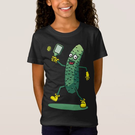 Funny Pickleball Player Coach Cucumber Prickeld vo T-shirt (Voorkant)