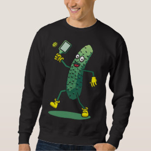 Funny Pickleball Player Coach Cucumber Prickeld vo Trui