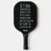 Funny Pickleball Player Modern Typography For Her Pickleball Paddle (Voorkant)