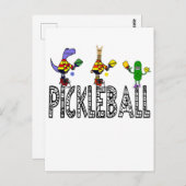 Funny Pickleball Players Animals Cartoon Briefkaart (Voorkant / Achterkant)