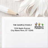 Funny Pickleball Players Animals Cartoon Etiket (Insitu)