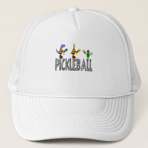 Funny Pickleball Players Animals Cartoon Trucker Pet