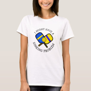 Funny Pickleball Pun KAN EEN DINKING PROBLEEM HEBB T-shirt