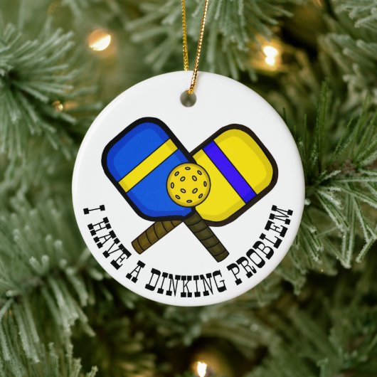 Funny Pickleball Pun Kerstmis Keramisch Ornament (Boom)