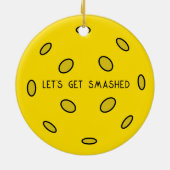 Funny Pickleball Pun Kerstmis Keramisch Ornament (Achterkant)