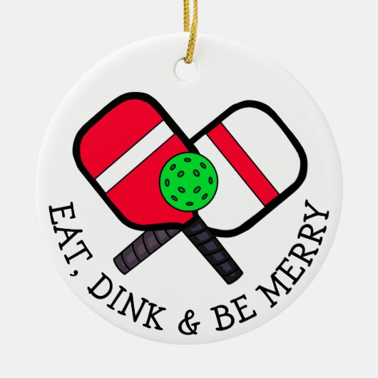 Funny Pickleball Pun Kerstmis Keramisch Ornament (Voorkant)