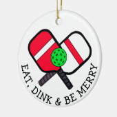 Funny Pickleball Pun Kerstmis Keramisch Ornament (Links)