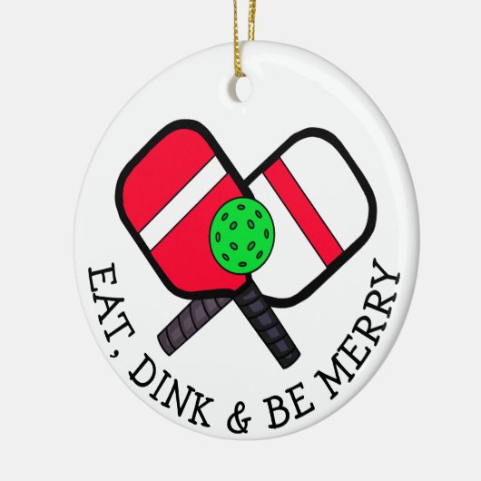 Funny Pickleball Pun Kerstmis Keramisch Ornament (Links)