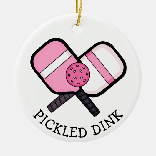 Funny Pickleball Pun Kerstmis Keramisch Ornament (Voorkant)