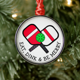 Funny Pickleball Pun Kerstmis Metalen Ornament