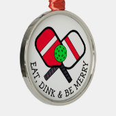 Funny Pickleball Pun Kerstmis Metalen Ornament (Rechts)
