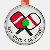 Funny Pickleball Pun Kerstmis Metalen Ornament (Voorkant)