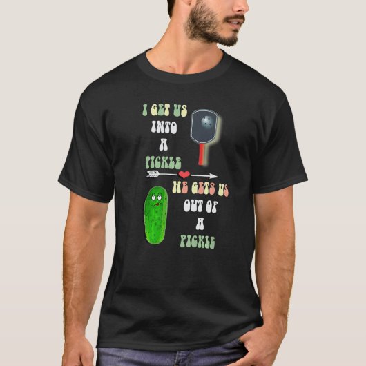 Funny Pickleball Pun Pickle Joke Couple Premium T-shirt (Voorkant)