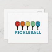 Funny Pickleball Retro Feestdagenkaart (Voorkant / Achterkant)
