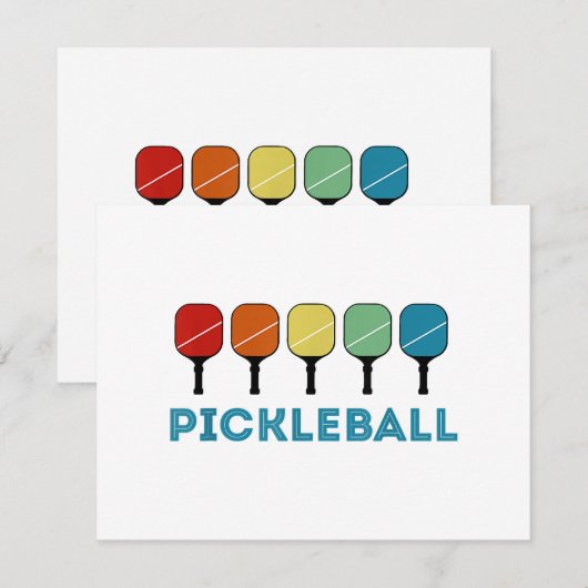 Funny Pickleball Retro Feestdagenkaart (Voorkant / Achterkant)