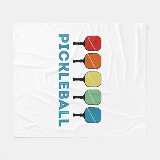 Funny Pickleball Retro Fleece Deken (Voorkant (Horizontaal))