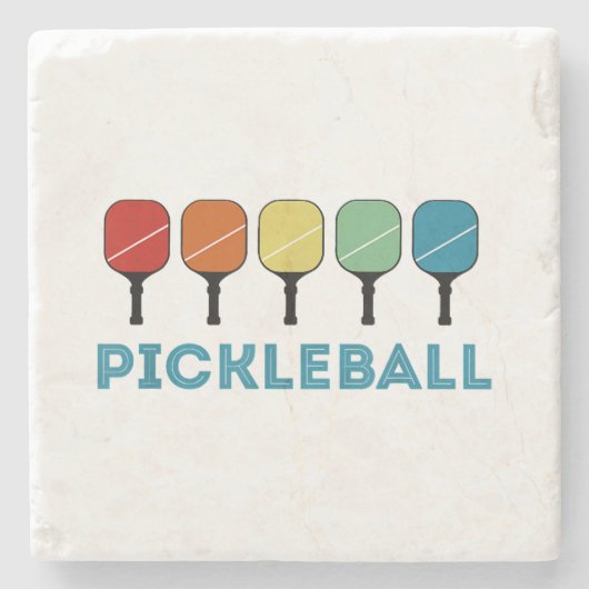 Funny Pickleball Retro  Stenen Onderzetter (Voorkant)